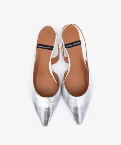 Angel Alarcon Silver kitten Heel Sling Back|26017SIL