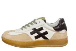 Another Trend Beige and Maroon Patent Trainer|A032T493