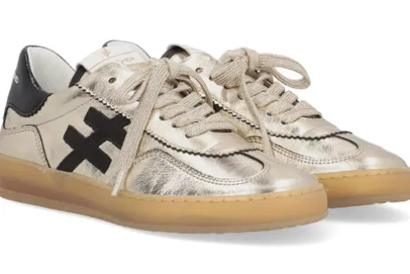 Another Trend Gold Leather Trainer|A0325843