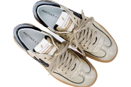 Another Trend Gold Leather Trainer|A0325843