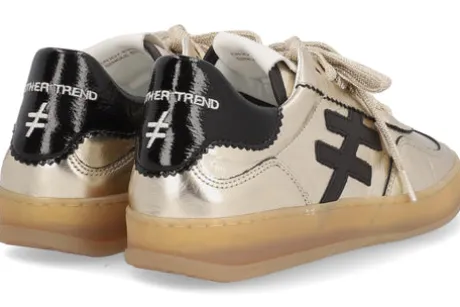 Another Trend Gold Leather Trainer|A0325843