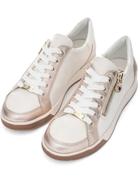 Ara Beige and Gold Trainer|123443263