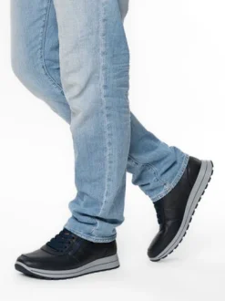 Ara Navy Wide Fit Comfort Trainer|112450112M