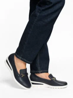 Ara Navy Wide Fit Loafer|125063002