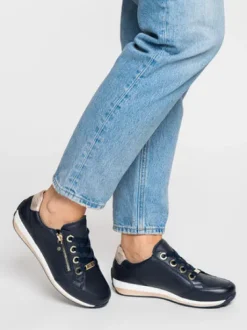 Ara Navy Wide Fit Trainer|126458712