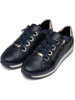 Ara Navy Wide Fit Trainer|126458712