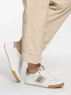 Ara White and Gold Trainer|125002804