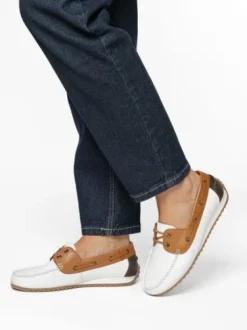 Ara White and Tan Loafer|122770404