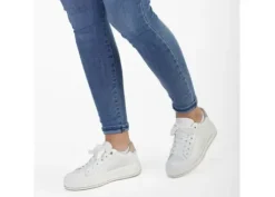 Ara White Platform Wide Fit Trainer|122300304B