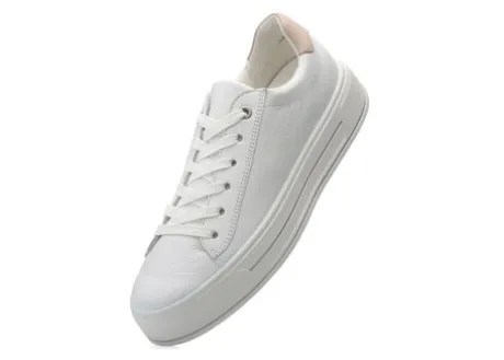 Ara White Platform Wide Fit Trainer|122300304B