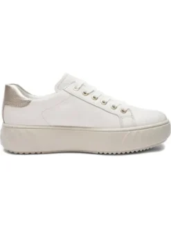 Ara Wide Fit Beige Platform Trainer|124652317B
