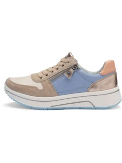 Ara Wide Fit Blue and Beige Trainer|122754089