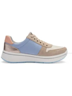 Ara Wide Fit Blue and Beige Trainer|122754089
