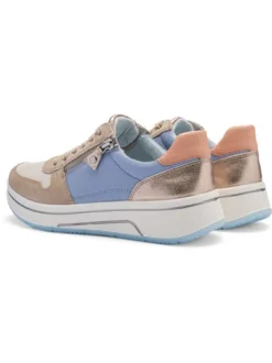 Ara Wide Fit Blue and Beige Trainer|122754089