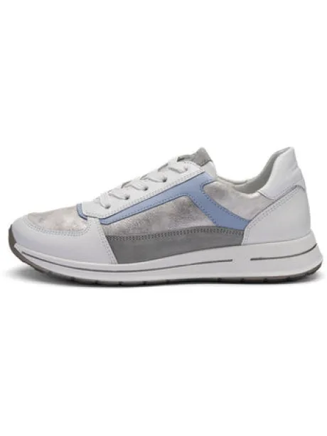 Ara Wide Fit Silver and Blue Trainer|122482604