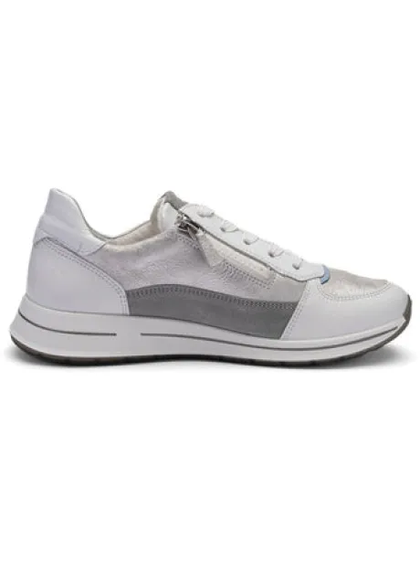 Ara Wide Fit Silver and Blue Trainer|122482604