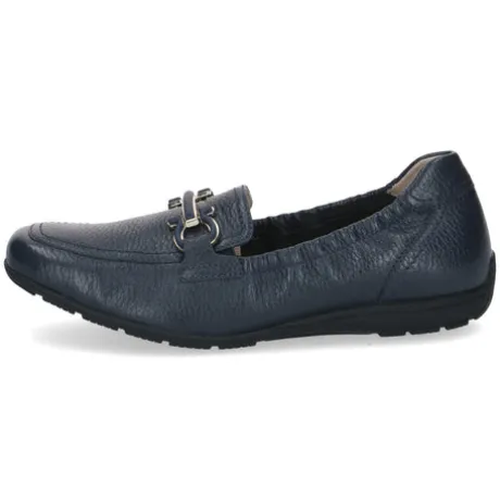 Caprice Navy Leather Loafer|924654877