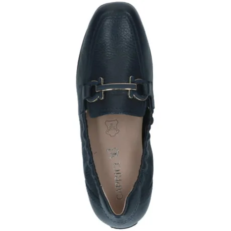 Caprice Navy Leather Loafer|924654877
