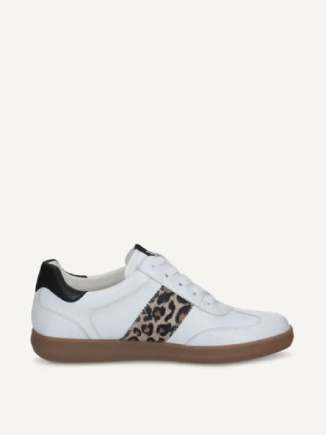 Caprice White and Leo Print Trainer|923705195