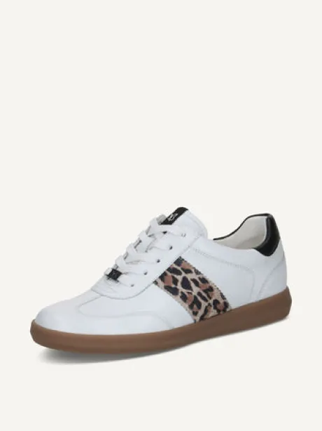 Caprice White and Leo Print Trainer|923705195