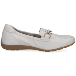 Caprice White Leather Comfort Loafer|924654105