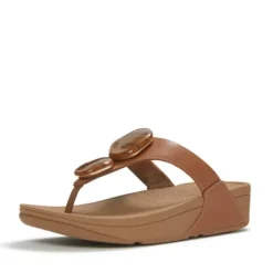 FitFlop Deep Tan Leather Toe Post|A4TC15