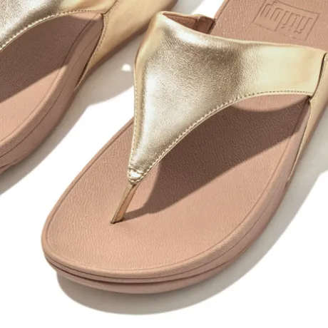 Fitflop Gold Leather Toe Post|I88675G