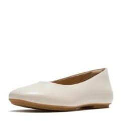 Fitflop High-Cut Beige Soft Leather Ballerina|A0PA99