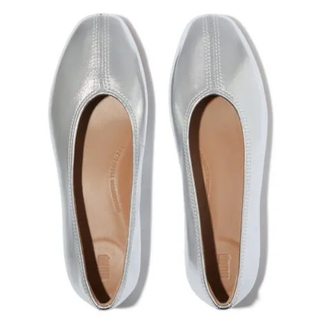 Fitflop High-Cut Metallic Soft Leather Ballerina|A0P011