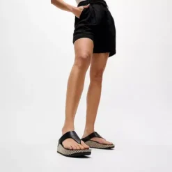 Fitflop Lux Graphic-Weave Leather Toe-Post |A4Q001