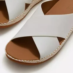 Fitflop Lux Graphic-Weave Leather Cross Slides |A4P194