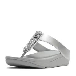 Fitflop Pearls and Crystal Silver Toe Post|A2N011