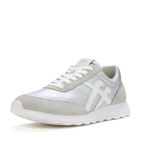 Fitflop Silver Retro Metallic Silver Trainer|A5QE11