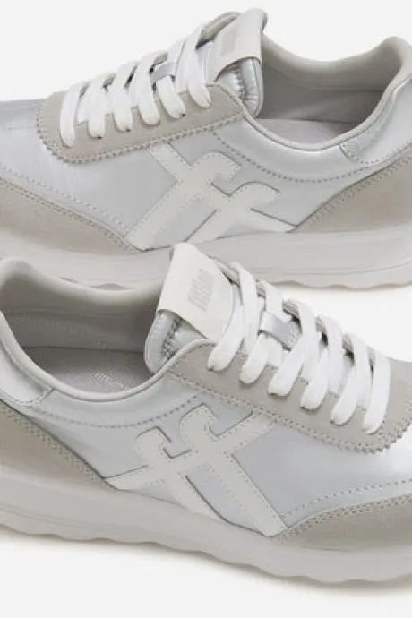 Fitflop Silver Retro Metallic Silver Trainer|A5QE11