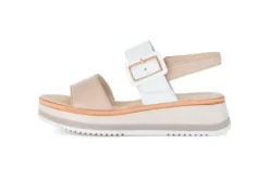 Gabor Beige and White Wedge Sandal|8274458M