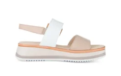 Gabor Beige and White Wedge Sandal|8274458M