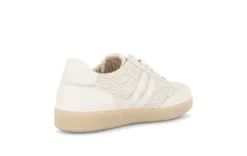Gabor Beige Leather and Raffia Trainer|8330042