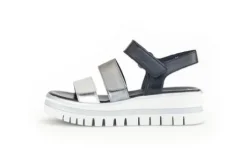 Gabor Blue and Silver Wedge Sandal|8462061