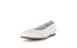 Gabor Braided White Comfort Ballerina|8412120