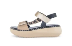 Gabor Brown and Leo Print Wedge Sandal|8459314