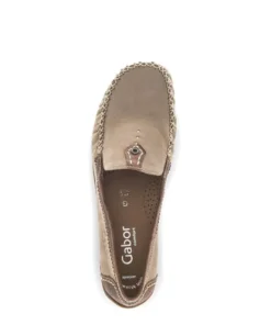Gabor Brown Leather Comfort Slip On|8609043