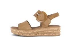 Gabor Brown Suede Wedge Sandal|8455014