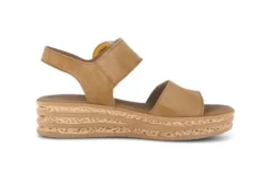 Gabor Brown Suede Wedge Sandal|8455014
