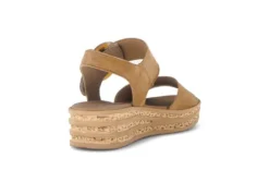 Gabor Brown Suede Wedge Sandal|8455014