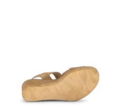 Gabor Brown Suede Wedge Sandal|8477114