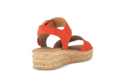 Gabor Chilli Red Suede Wedge Sandal|8455015
