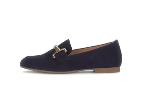 Gabor Dark Blue Suede Loafer|8521136