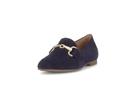 Gabor Dark Blue Suede Loafer|8521136