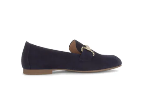 Gabor Dark Blue Suede Loafer|8521136