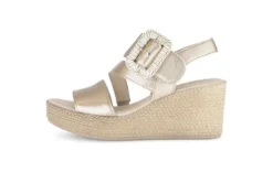 Gabor Light Gold Wedge Sandal|8477162